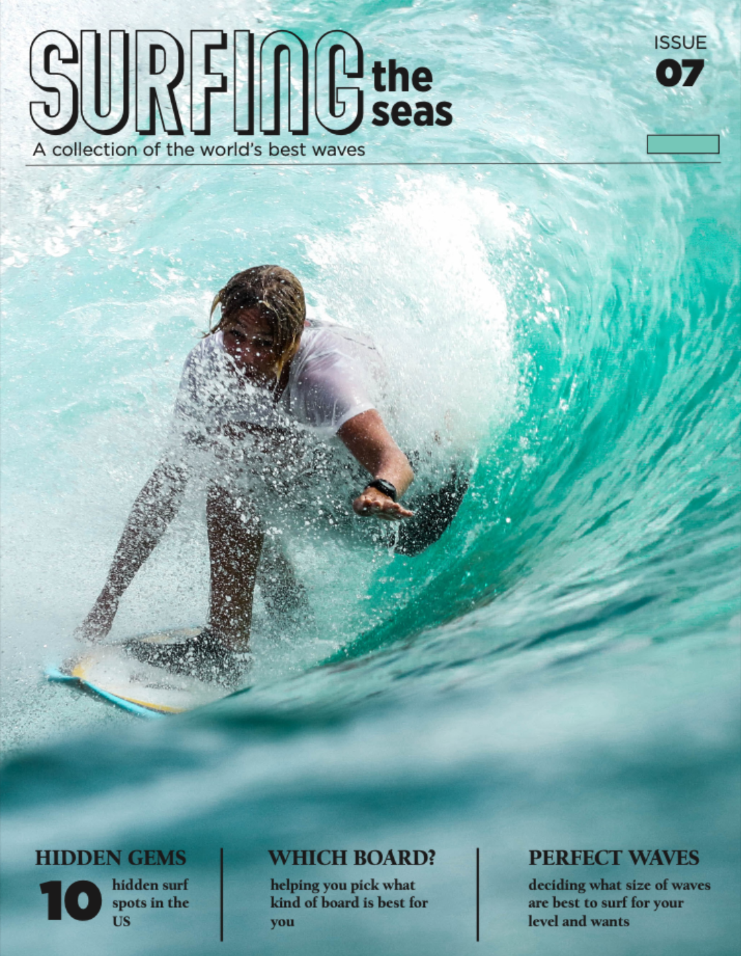 Surf magazine mock up cover